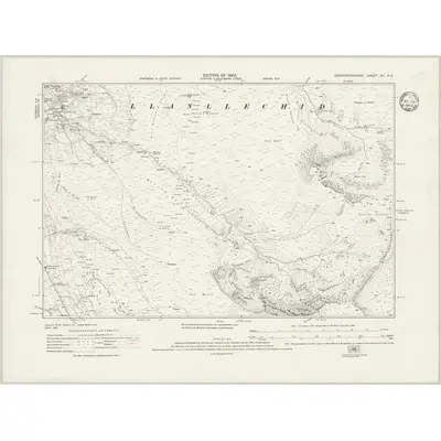 1912 Map of Caernarvonshire XII.SE, 1933 Print