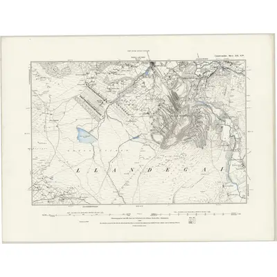 1888 Map of Caernarvonshire XII.SW, 1889 Print