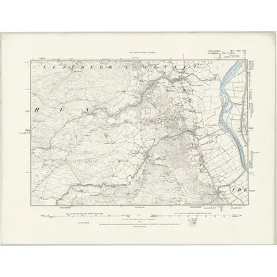 1875 Map of Caernarvonshire XIII.NE, 1889 Print