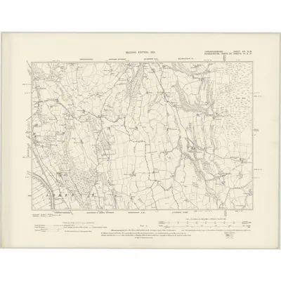 1899 Map of Caernarvonshire XIV.NW, 1901 Print