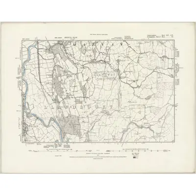 1887 Map of Caernarvonshire XIV.SW, 1889 Print