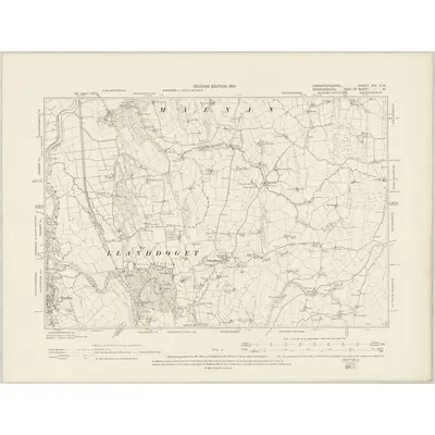 1899 Map of Caernarvonshire XIV.SW, 1901 Print