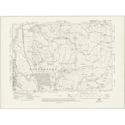 1911 Map of Caernarvonshire XIV.SW, 1920 Print