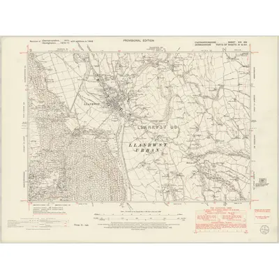 1949 Map of Caernarvonshire XIX.NW, 1953 Print