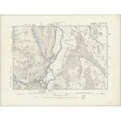 1875 Map of Caernarvonshire XIX.SW, 1889 Print