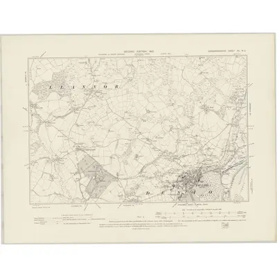 1899 Map of Caernarvonshire XL.NE, 1901 Print