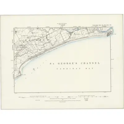 1888 Map of Caernarvonshire XL.SE & XLI.SW, 1889 Print