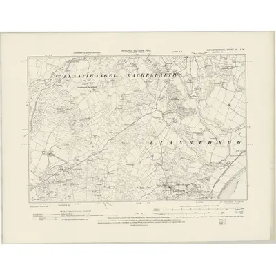 1899 Map of Caernarvonshire XL.SW, 1901 Print