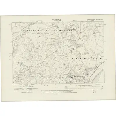 1914 Map of Caernarvonshire XL.SW, 1919 Print