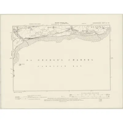 1899 Map of Caernarvonshire XLI.NE, 1901 Print