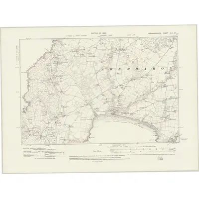 1914 Map of Caernarvonshire XLIII.SE, 1920 Print
