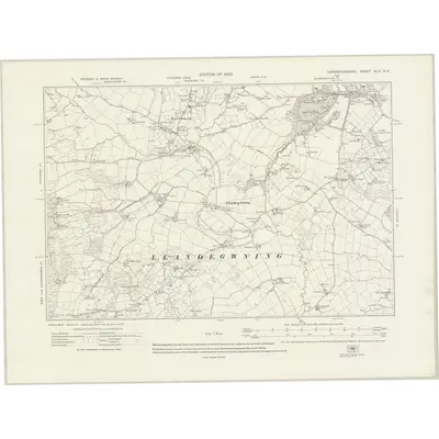 1914 Map of Caernarvonshire XLIV.NE, 1920 Print