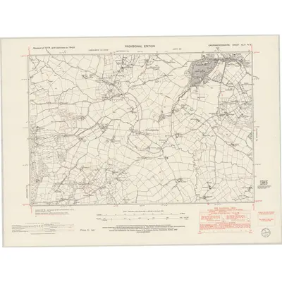 1949 Map of Caernarvonshire XLIV.NE, 1953 Print