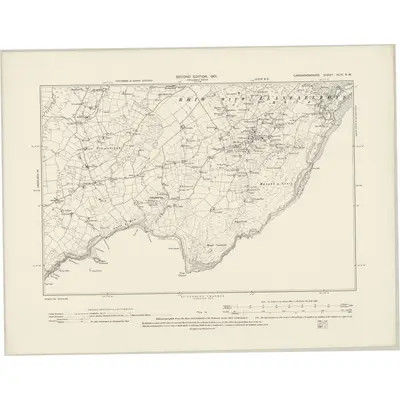 1899 Map of Caernarvonshire XLIV.SW, 1901 Print