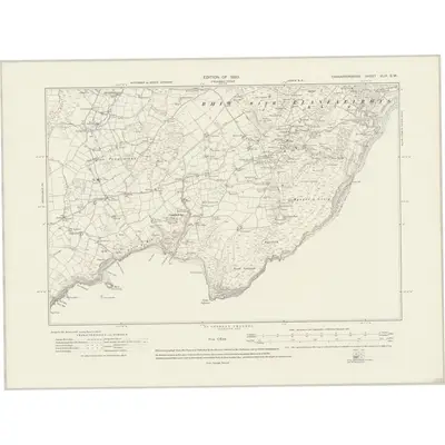 1914 Map of Caernarvonshire XLIV.SW, 1920 Print