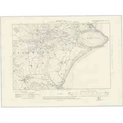 1914 Map of Caernarvonshire XLV.NW, 1920 Print