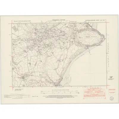 1948 Map of Caernarvonshire XLV.NW, 1953 Print