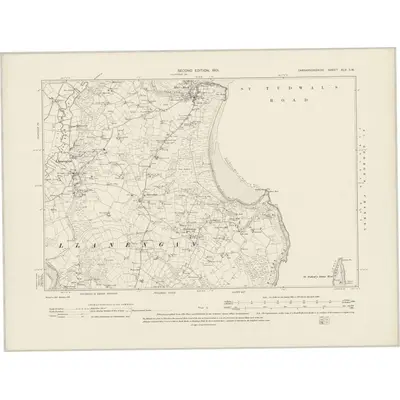 1899 Map of Caernarvonshire XLV.SW, 1901 Print