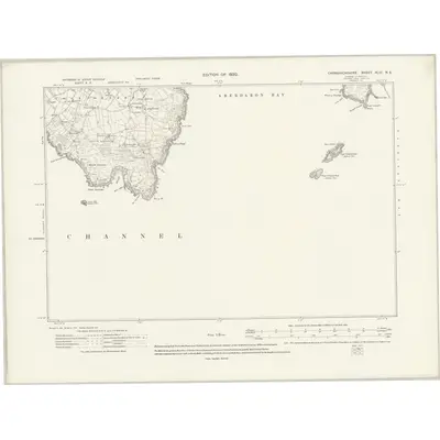 1914 Map of Caernarvonshire XLVI.NE, 1920 Print