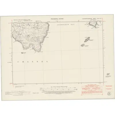1949 Map of Caernarvonshire XLVI.NE, 1953 Print