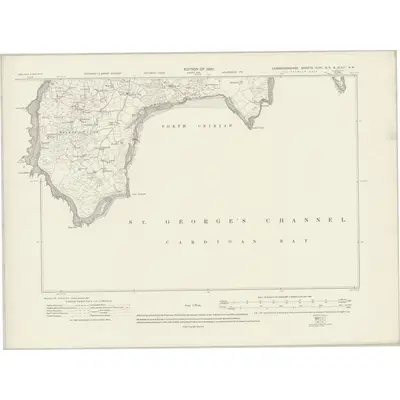 1914 Map of Caernarvonshire XLVIII.NW & XLVII.NE, 1920 Print