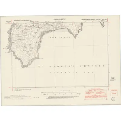 1949 Map of Caernarvonshire XLVIII.NW & XLVII.NE, 1953 Print