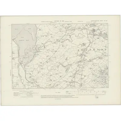 1913 Map of Caernarvonshire XV.SE, 1919 Print