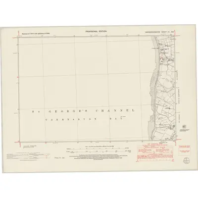 1949 Map of Caernarvonshire XX.NW, 1953 Print