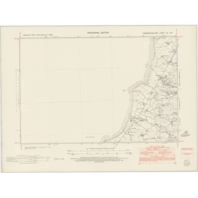 1948 Map of Caernarvonshire XX.SW, 1953 Print
