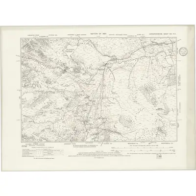 1912 Map of Caernarvonshire XXII.NE, 1936 Print