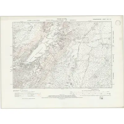 1912 Map of Caernarvonshire XXII.SE, 1946 Print