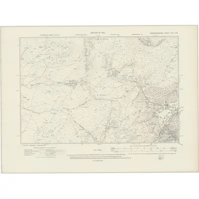 1912 Map of Caernarvonshire XXII.SW, 1919 Print