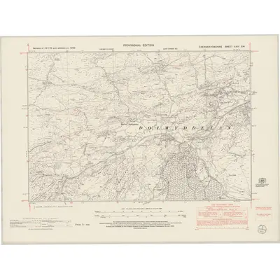 1949 Map of Caernarvonshire XXIII.SW, 1953 Print