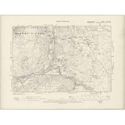 1899 Map of Caernarvonshire XXIV.NW, 1901 Print