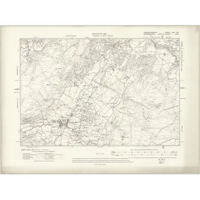 1910 Map of Caernarvonshire XXIV.SW, 1914 Print