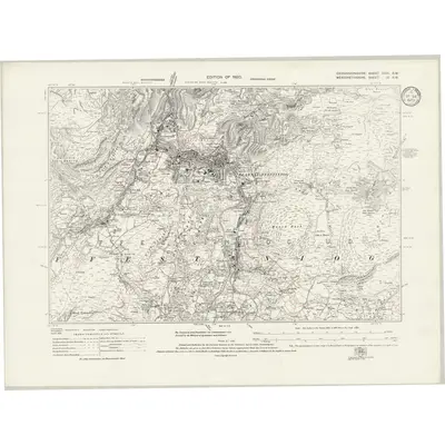 1914 Map of Caernarvonshire XXIX.SW, 1933 Print