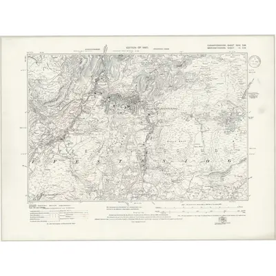 1914 Map of Caernarvonshire XXIX.SW, 1939 Print