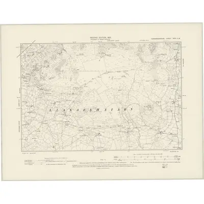 1899 Map of Caernarvonshire XXVI.SW, 1901 Print