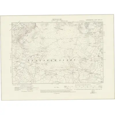 1914 Map of Caernarvonshire XXVI.SW, 1920 Print