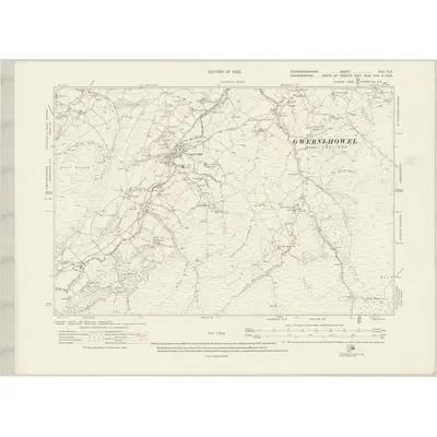 1910 Map of Caernarvonshire XXX.NE, 1920 Print