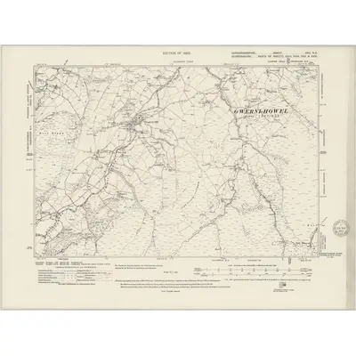 1910 Map of Caernarvonshire XXX.NE, 1951 Print