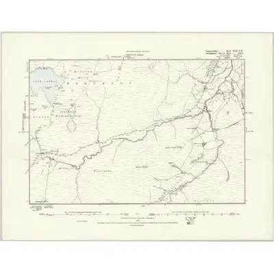 1885 Map of Caernarvonshire XXX.SW, 1888 Print