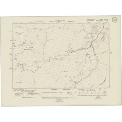 1910 Map of Caernarvonshire XXX.SW, 1948 Print