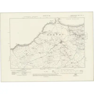1914 Map of Caernarvonshire XXXI.SE, 1920 Print
