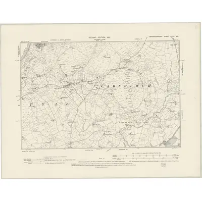 1899 Map of Caernarvonshire XXXII.NE, 1901 Print