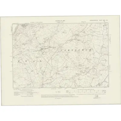 1914 Map of Caernarvonshire XXXII.NE, 1920 Print