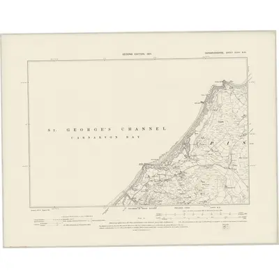 1899 Map of Caernarvonshire XXXII.NW, 1901 Print