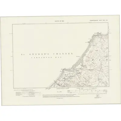 1914 Map of Caernarvonshire XXXII.NW, 1920 Print