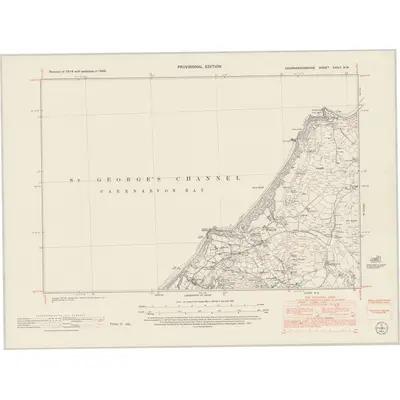 1949 Map of Caernarvonshire XXXII.NW, 1953 Print