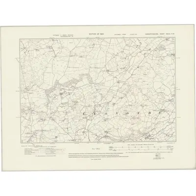 1913 Map of Caernarvonshire XXXIII.NW, 1920 Print